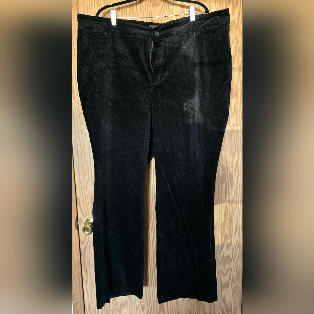 Straight Trouser Pants In Velveteen With High Rise
